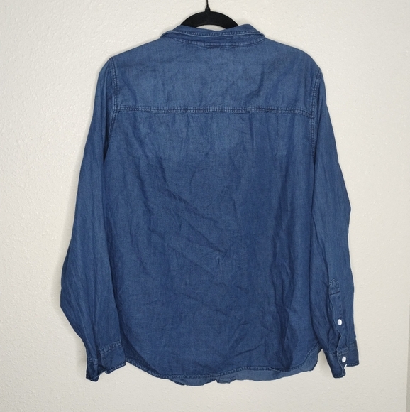 Torrid Taylor Long Sleeve Button Front Shirt Chambray Denim Size 0X - Picture 3 of 6